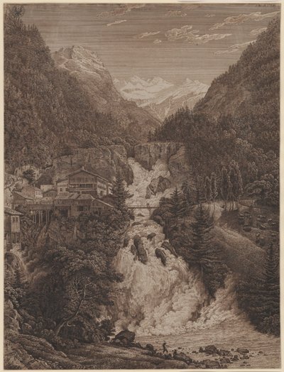 Vodopád u Wildbad Gastein od Karl Friedrich Schinkel
