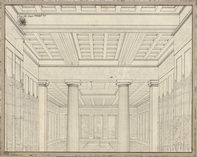 Dido. Opera Bernharda Kleina. Návrh pro 3. dekoraci. Komnata v paláci od Karl Friedrich Schinkel