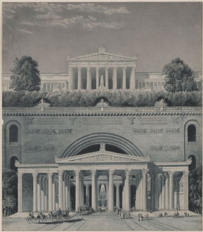 Rezidence knížete. Vjezd do zámku od Karl Friedrich Schinkel