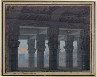 Kouzelná flétna. Opera Wolfganga Amadea Mozarta. Návrh pro 8. dekoraci. Předsíň labyrintu od Karl Friedrich Schinkel