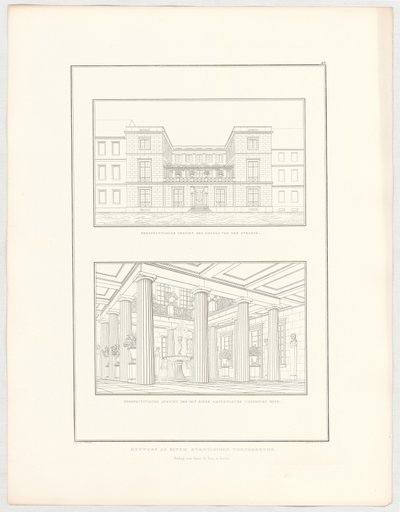 Návrh městské obytné budovy, list 67 ze série „Sbírka architektonických návrhů“ od Karl Friedrich Schinkel