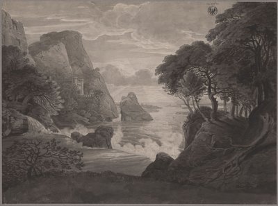 Skalnatá pobřežní krajina s hradem od Karl Friedrich Schinkel