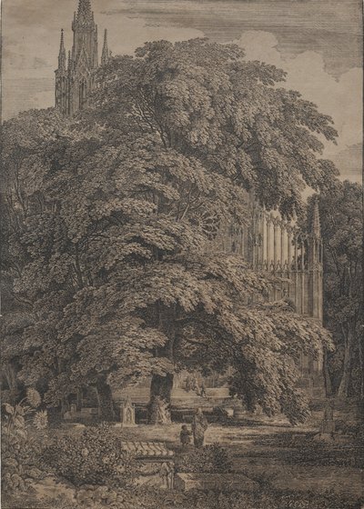 Gotický kostel mezi duby od Karl Friedrich Schinkel