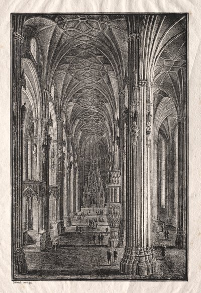 Interiér katedrály svatého Štěpána ve Vídni od Karl Friedrich Schinkel