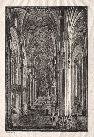 Interiér katedrály sv. Štěpána ve Vídni, c. 1810. od Karl Friedrich Schinkel