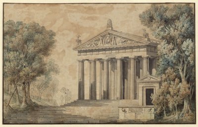 Ifigenie na Tauridě. Divadelní hra Johanna Wolfganga von Goetha. Návrh dekorace. Dianin chrám od Karl Friedrich Schinkel