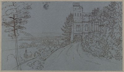 Köstritz. Umělá zřícenina v zámeckém parku (?) od Karl Friedrich Schinkel