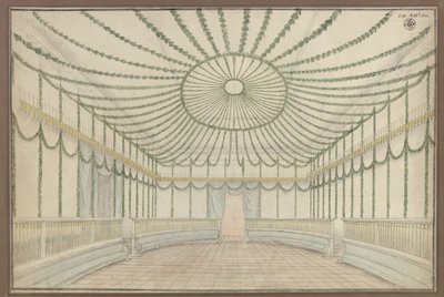Merseburg. Zámek. Návrh výzdoby sálu při příležitosti oslav holdování Fridrichu Vilémovi III. Pruskému od Karl Friedrich Schinkel