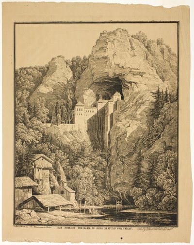 Predjamský hrad a Krein, 12 hodin od Terstu od Karl Friedrich Schinkel