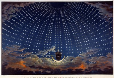 Scénografie k opeře „Začarovaná flétna“ od Wolfganga Amadea Mozarta, realizovaná Karlem Schinkelem (1781-1841) od Karl Friedrich Schinkel