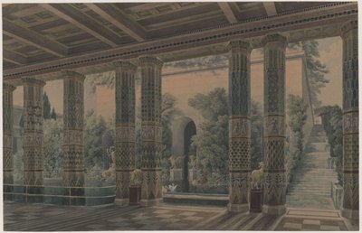 Palác Orianda na Krymu. Antický návrh. Přijímací sál, císařská zahrada od Karl Friedrich Schinkel