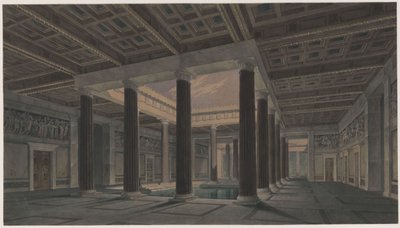 Palác Orianda na Krymu. Antický návrh. Velké atrium od Karl Friedrich Schinkel
