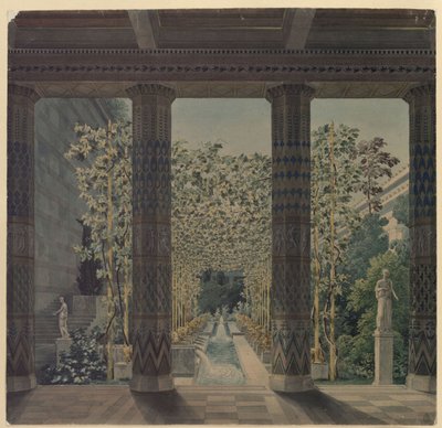 Palác Orianda na Krymu. Antický návrh. Císařská zahrada od Karl Friedrich Schinkel