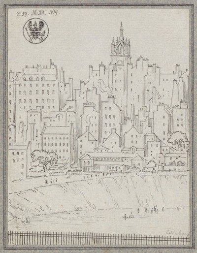 Pohled na Edinburgh s domy od Karl Friedrich Schinkel