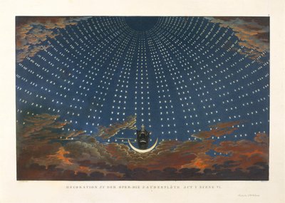 Scénický návrh k opeře Kouzelná flétna od Wolfganga Amadea Mozarta, 1847-1849. od Karl Friedrich Schinkel