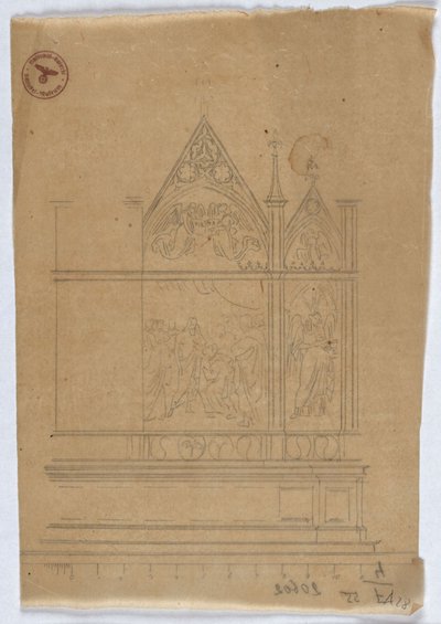 Studie zu einem gotischen Altar od Karl Friedrich Schinkel