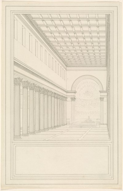 Hlavní loď a apsida, bez transeptu, katedrály pro Berlín od Karl Friedrich Schinkel