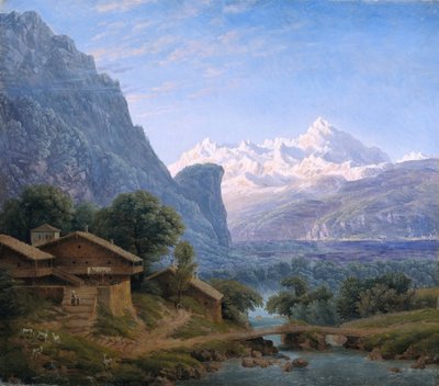Pohled na Mont Blanc - Karl Friedrich Schinkel (1781-1841). Olej na plátně od Karl Friedrich Schinkel