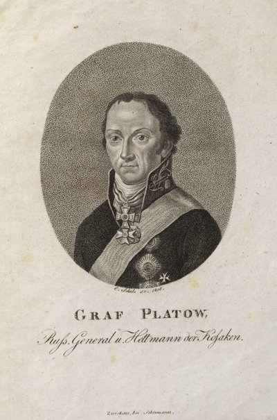 Portrét hraběte Matveje Ivanoviče Platova 1757-1818 od Karl Friedrich Schulz