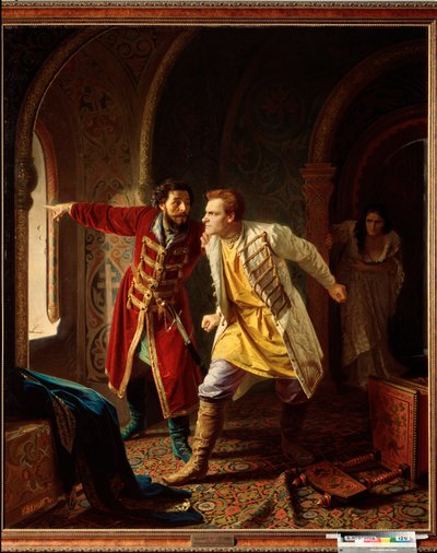 Poslední minuty prvního falešného Dimitrije (Ruský Dimitrij II., ne Gregori Otrepiev od Karl Gottlieb Wenig