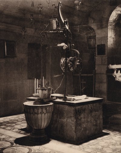 Jakubova studna u Sichemu (černobílá fotografie) od Karl Grober