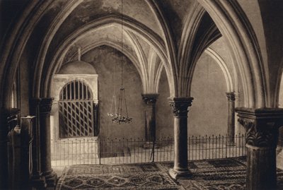 Jeruzalém, komnata Poslední večeře (č/b foto) od Karl Grober