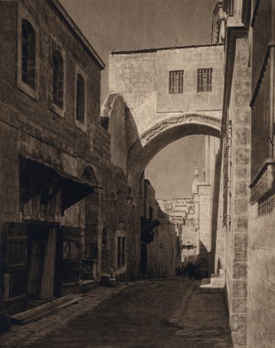 Jeruzalém, Ecce Homo-Arch (černobílá fotografie) od Karl Grober