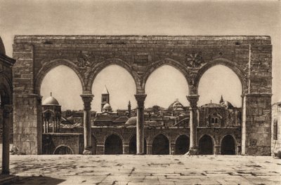Jeruzalém, místo chrámu (černobílá fotografie) od Karl Grober