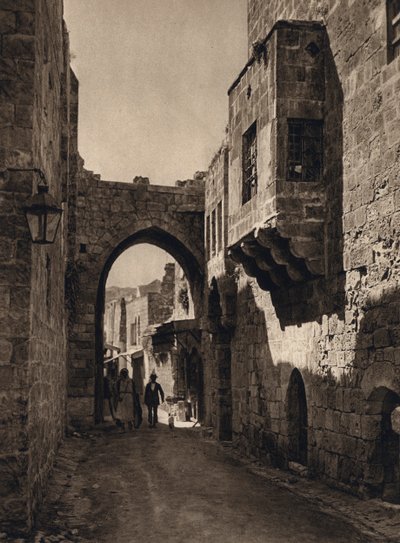 Jeruzalém, pouliční scéna (černobílá fotografie) od Karl Grober