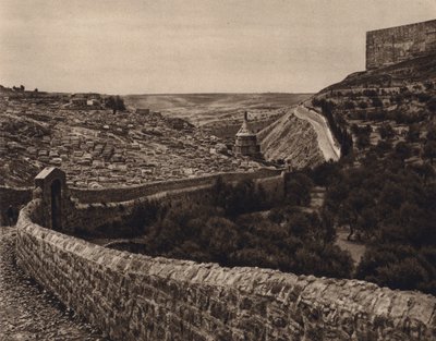 Jeruzalém, Pohled do údolí Kidron (č/b foto) od Karl Grober