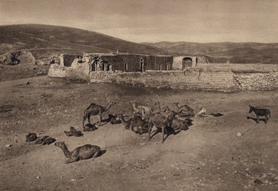 Khan, scéna z podobenství o milosrdném Samaritánovi (černobílá fotografie) od Karl Grober