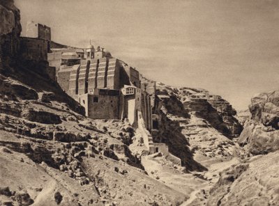 Mar Saba, řecký klášter (černobílá fotografie) od Karl Grober