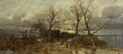Scéna v Holandsku, cca 1885-90 (olej na plátně) od Karl Heffner