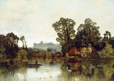 Řeka Temže s výhledem na hrad Windsor, od Karl Heffner