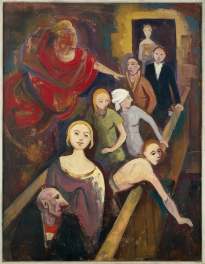 Na schodech s andělem od Karl Hofer