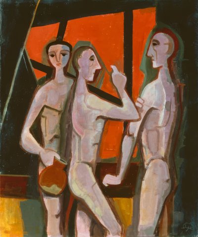 Tři muži v místnosti od Karl Hofer