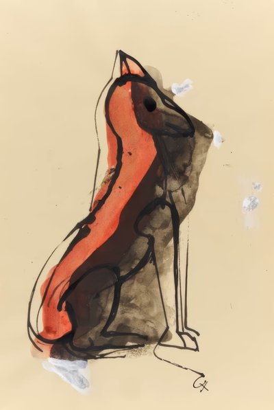 Bájné zvíře – červené od Karl Hofer