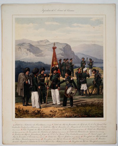 Pěchota ruské kavkazské armády, 1867 od Karl Karlovich Piratsky