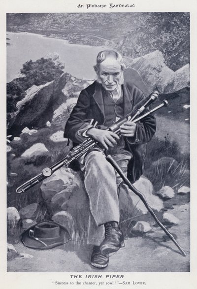 Irský dudák (černobílá fotografie) od Karl Karlovich Piratsky