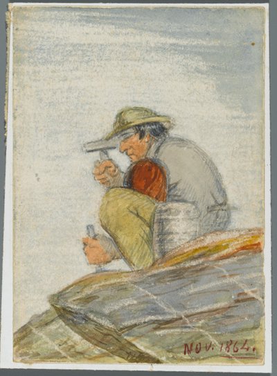 Stone Worker, 1864 (wc nad černým podkresem média) od Karl L.H. Mueller