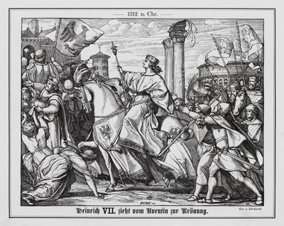 Německý král Jindřich VII. na cestě ke korunovaci císařem Svaté říše římské od Karl Ludwig Adolf Ehrhardt