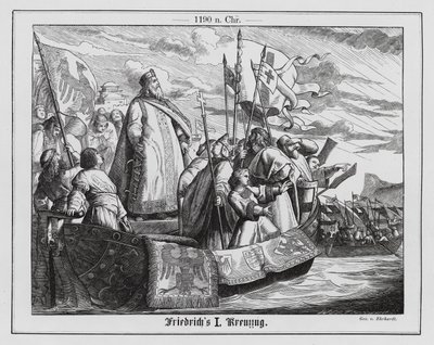Císař Svaté říše římské Fridrich I. na třetí křížové výpravě od Karl Ludwig Adolf Ehrhardt