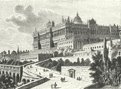 Královský palác, Madrid, Španělsko (rytina) od Karl Muller
