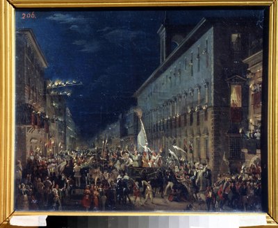 Politická manifestace v Římě (Political manifestation in Rome) - Obraz Karla Pavloviče Briullova (Briullov) (1799-1852) - Olej na plátně, 37 x 46 cm od Karl Pavlovich Bryullov