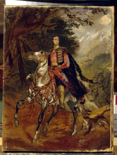 Portrét hraběte Anatole Nikolajeviče Děmidova (Demidoff), prvního prince ze San Donato (1812-1870). Obraz Karla Pavloviče Briullova (Bryullov) (1799-1852), olej na plátně, kolem roku 1831. Ruské umění od Karl Pavlovich Bryullov