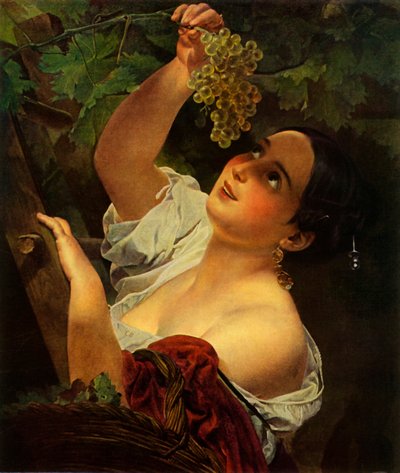 Italské poledne, Italská dívka sbírá hrozny od Karl Pavlovich Bryullov