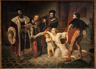 Oběť Ines Di Castro (Smrt Ines Di Castro) (olej na plátně) od Karl Pavlovich Bryullov