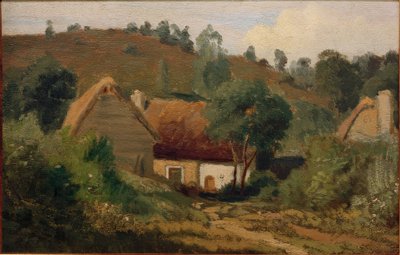 Francouzský venkov s domy od Karl Peter Burnitz