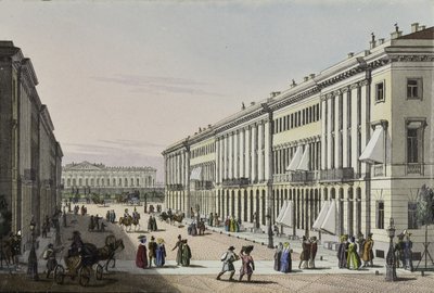 Michajlovskaja ulice s výhledem na Michaelův palác v Petrohradě, první polovina 19 od Karl Petrovich Beggrov