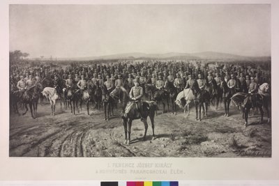 Císař František Josef I. na vrcholu uherské teritoriální armády od Karl Ritter Von Kobierski